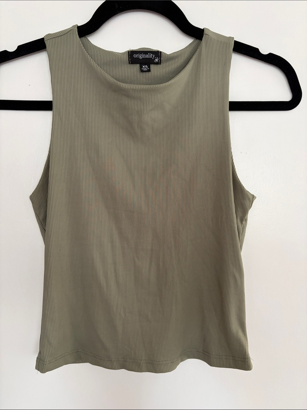 Ribbed High Neck Tank Top